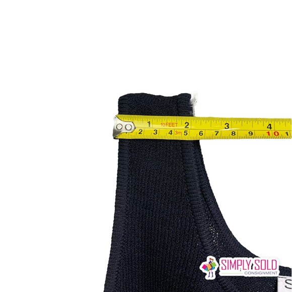 St. John Basics Women's Tank Top Sleeveless Black Knit Cotton Scoop Neck Sz S - Picture 8 of 10